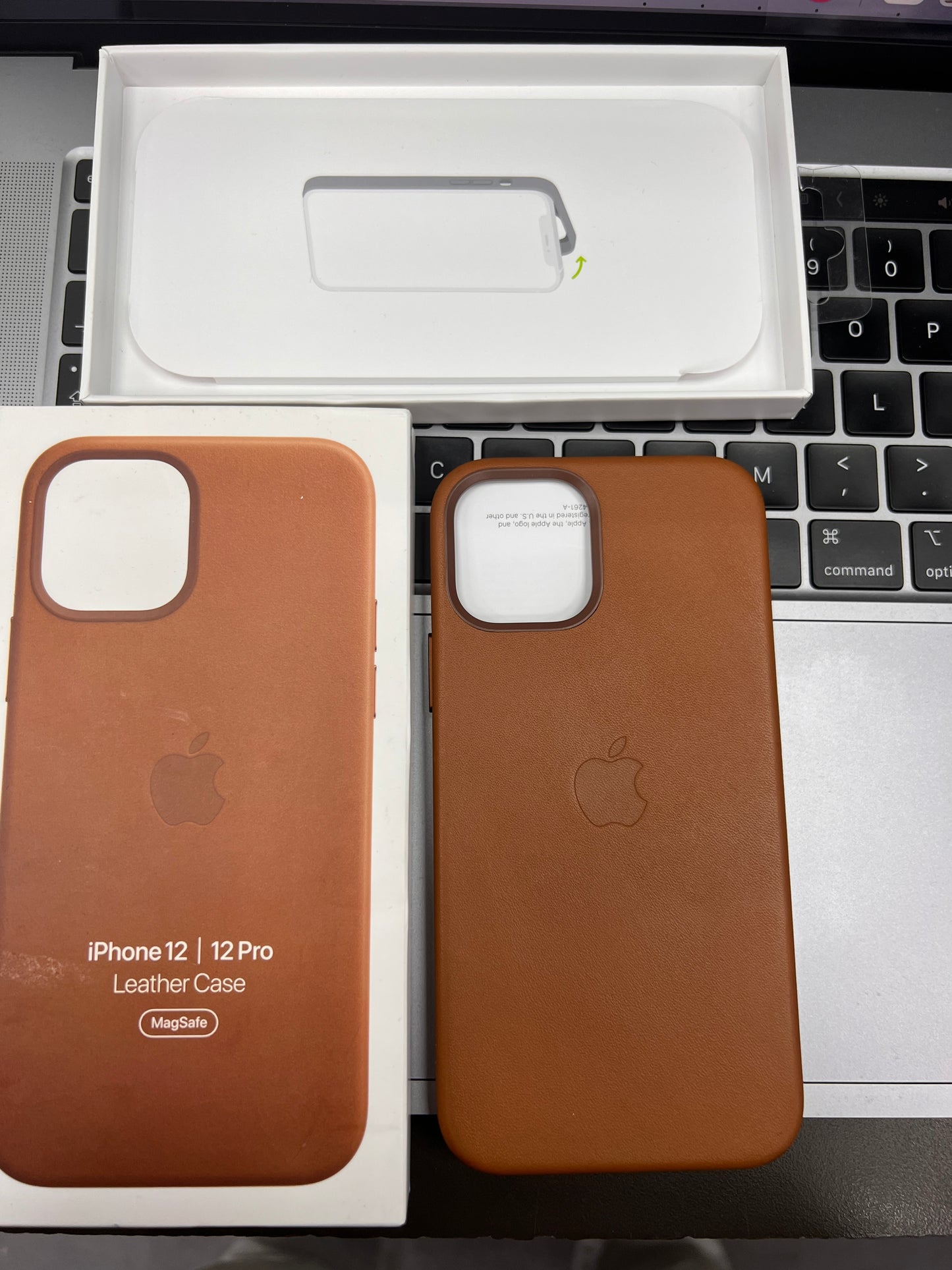 Genuine Leather iPhone 12 / 12 Pro Cover Mix Colour with Magnatic Car Charger