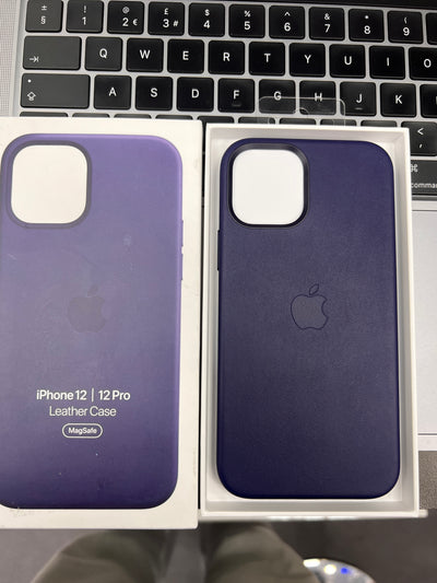 Genuine Leather iPhone 12 / 12 Pro Cover Mix Colour with Magnatic Car Charger