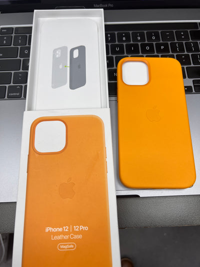 Genuine Leather iPhone 12 / 12 Pro Cover Mix Colour with Magnatic Car Charger