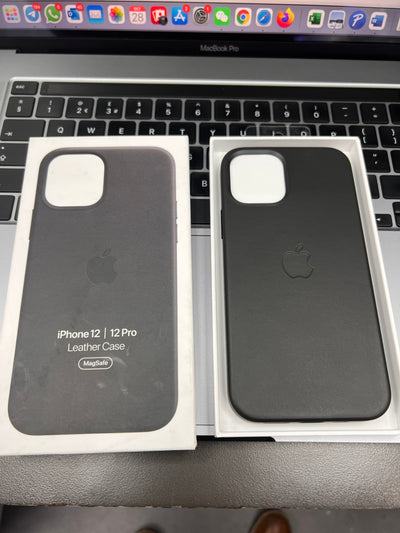 Genuine Leather iPhone 12 / 12 Pro Cover Mix Colour with Magnatic Car Charger